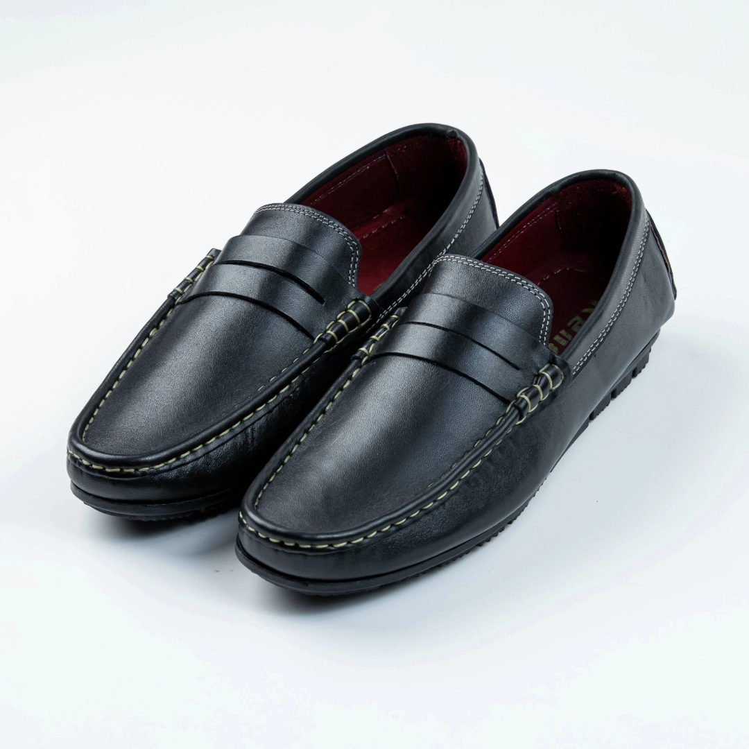 Reno Leather Loafer-Black-RL3025